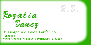 rozalia dancz business card